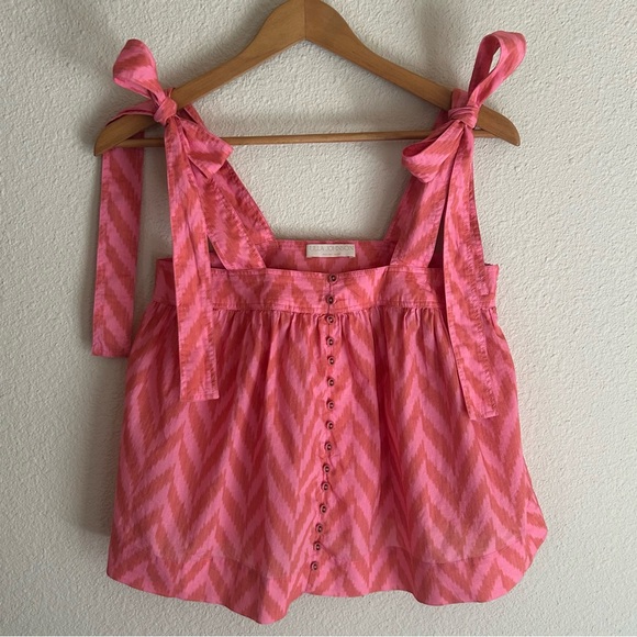 Ulla Johnson Iris Tank Top | Bougainvillea pink & orange print | size 0 - Picture 3 of 10
